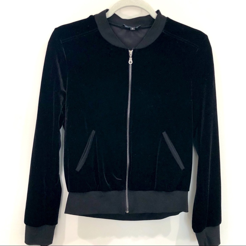 DREW I Anthropology I Velour Black Bomber … - Picture 3 of 9